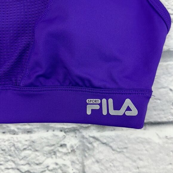 FILA SPORT High Impact Purple Performance Running Wicking Sports Bra Small - Picture 2 of 7